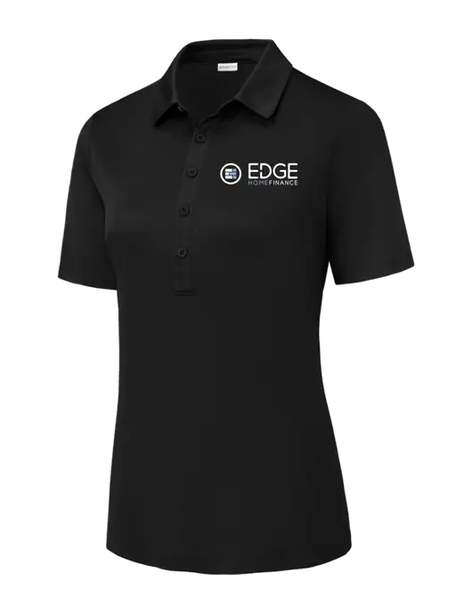 Black Womens Posi-UV Pro Polo w/Edge Home Finance Logo