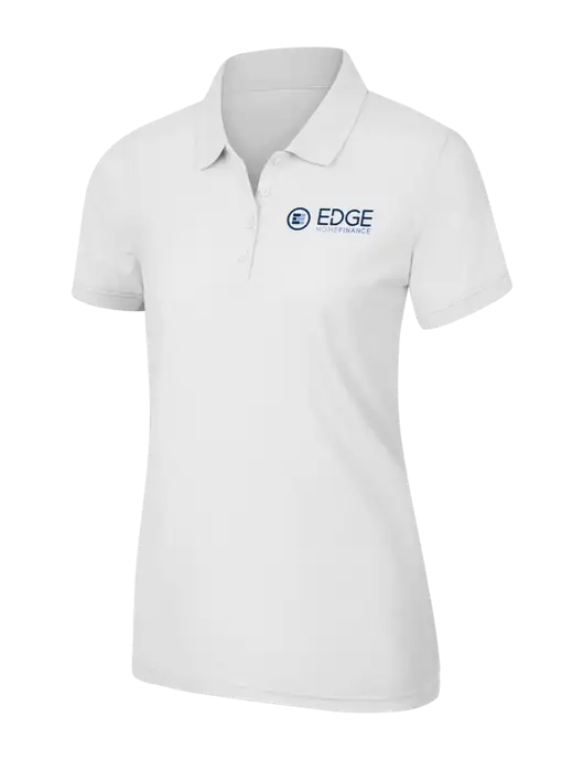 White Womens Core Classic Pique Polo w/Edge Home Finance Logo