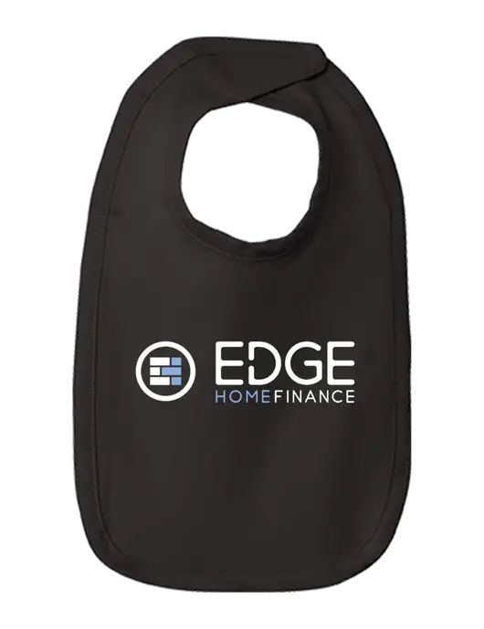 Rabbit Skins Black Infant Premium Jersey Bib w/Edge Home Finance Logo