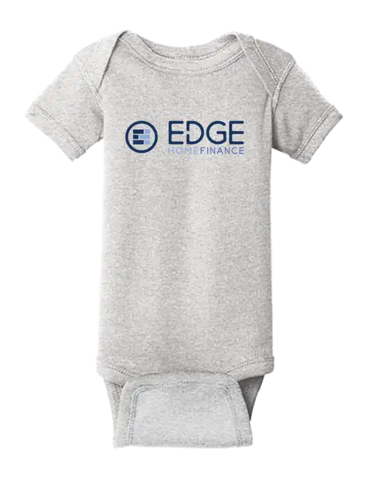Rabbit Skins Light Grey Heather Infant Short Sleeve Baby Rib Bodysuit w/Edge Home Finance Logo