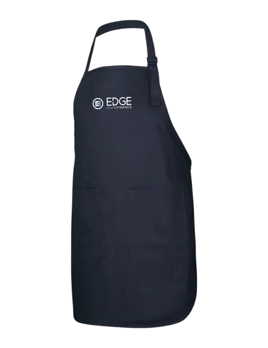 Full-Length Black Apron With Pockets w/Edge Home Finance Logo
