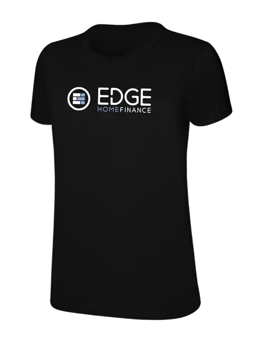 Womens Ring Spun Jet Black 4.5 oz T-Shirt w/Edge Home Finance Logo