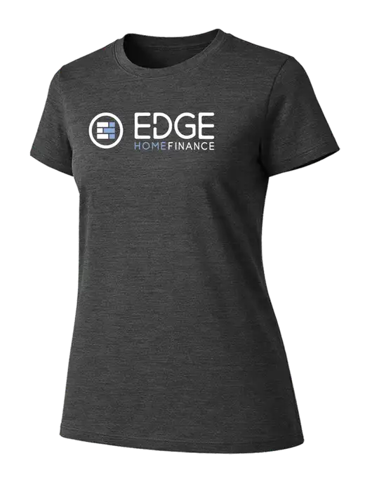 Womens Ring Spun Dark Heather Grey 4.5 oz T-Shirt w/Edge Home Finance Logo