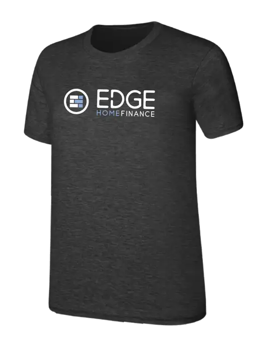 Womens Ring Spun Dark Heather Grey 4.5 oz T-Shirt w/Edge Home Finance Logo