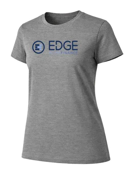 Womens Ring Spun Light Grey Heather 4.5 oz T-Shirt w/Edge Home Finance Logo