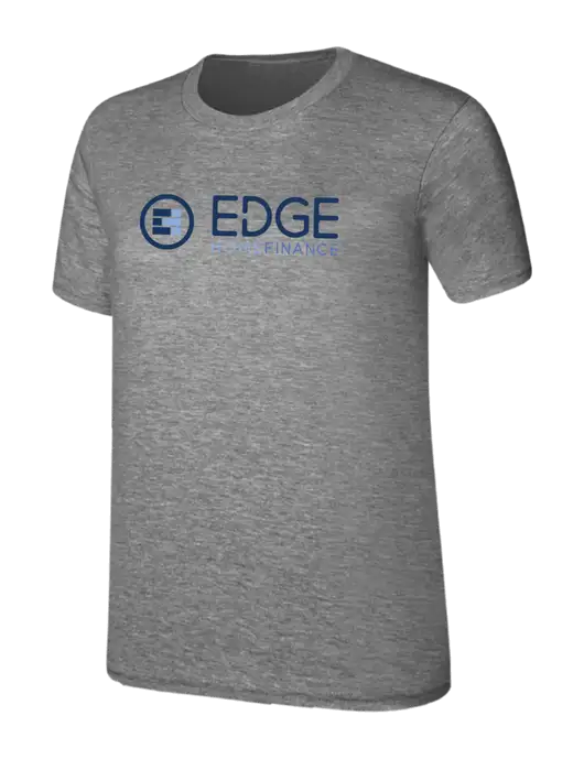 Womens Ring Spun Light Grey Heather 4.5 oz T-Shirt w/Edge Home Finance Logo