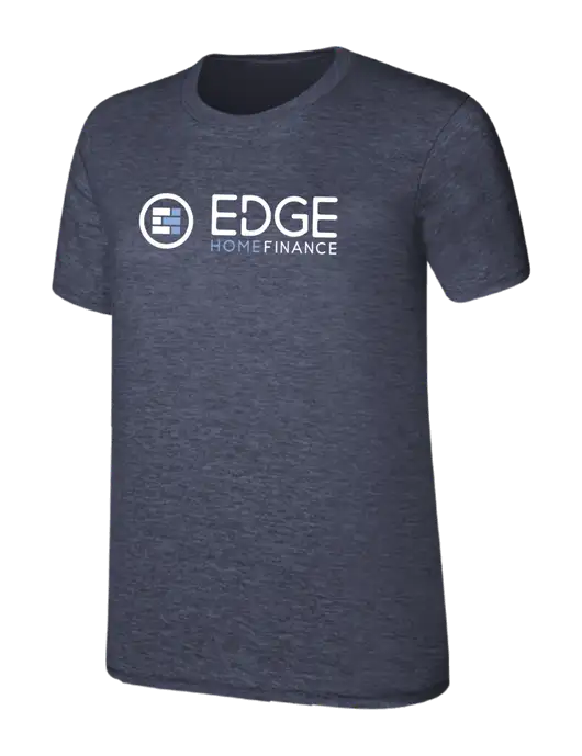 Womens Ring Spun Heather Navy 4.5 oz T-Shirt w/Edge Home Finance Logo
