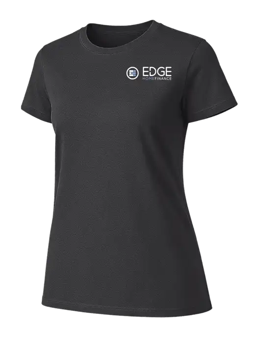 Womens Ring Spun Charcoal 4.5 oz T-Shirt w/Edge Home Finance Logo