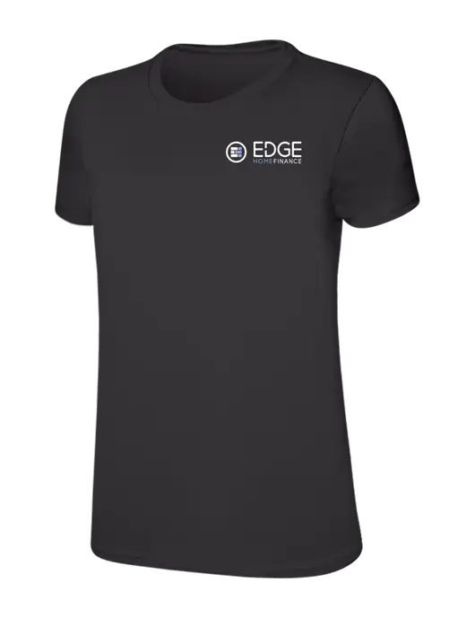 Womens Ring Spun Charcoal 4.5 oz T-Shirt w/Edge Home Finance Logo
