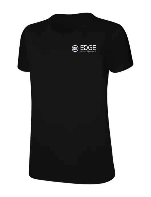 Womens Ring Spun Jet Black 4.5 oz T-Shirt w/Edge Home Finance Logo