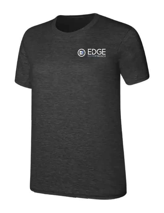 Womens Ring Spun Dark Heather Grey 4.5 oz T-Shirt w/Edge Home Finance Logo