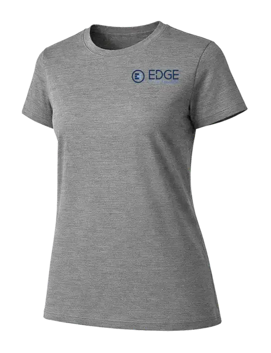 Womens Ring Spun Light Grey Heather 4.5 oz T-Shirt w/Edge Home Finance Logo