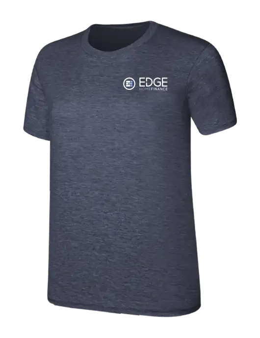 Womens Ring Spun Heather Navy 4.5 oz T-Shirt w/Edge Home Finance Logo