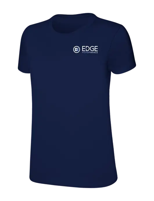 Womens Ring Spun Navy 4.5 oz T-Shirt w/Edge Home Finance Logo