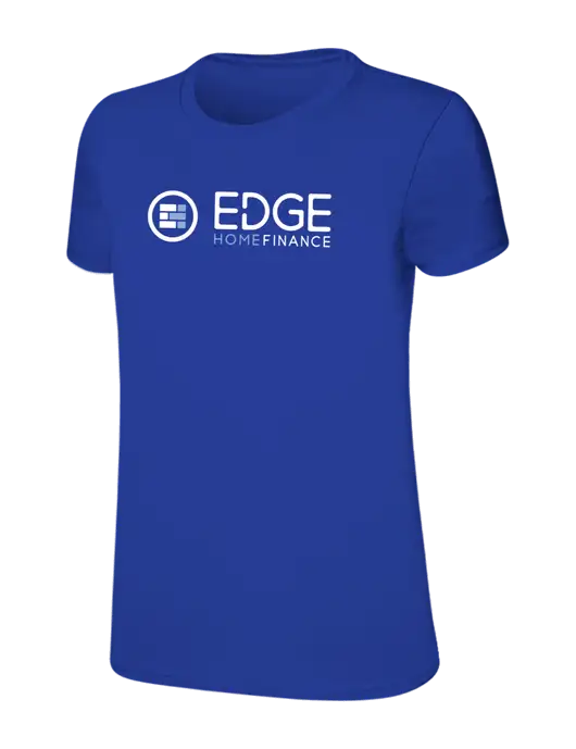 Womens Ring Spun Royal 4.5 oz T-Shirt w/Edge Home Finance Logo