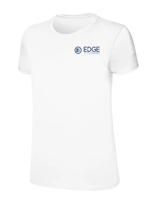 Womens Ring Spun White 4.5 oz T-Shirt w/Edge Home Finance Logo