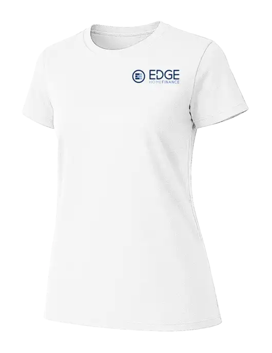 Womens Ring Spun White 4.5 oz T-Shirt w/Edge Home Finance Logo