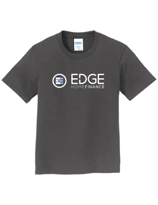 Youth Ring Spun Charcoal 4.5 oz T-Shirt w/Edge Home Finance Logo
