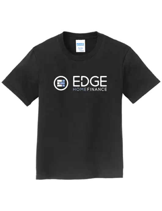 Youth Ring Spun Jet Black 4.5 oz T-Shirt w/Edge Home Finance Logo
