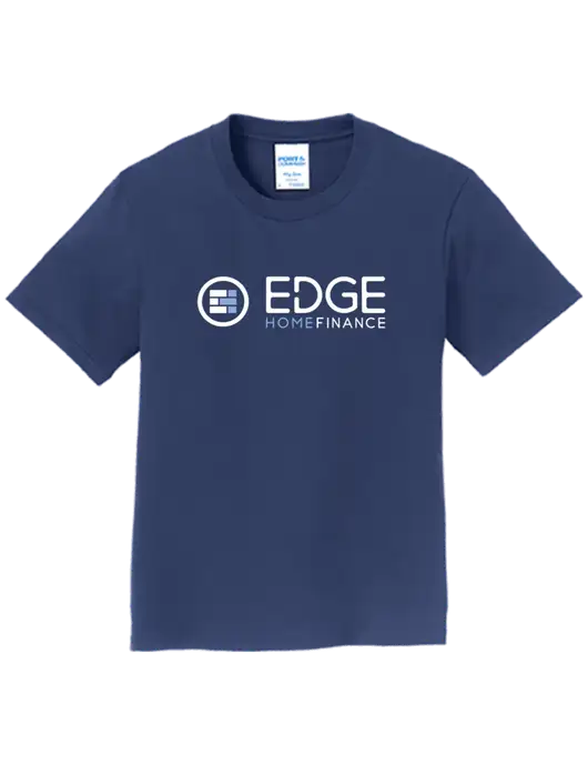 Youth Ring Spun Navy 4.5 oz T-Shirt w/Edge Home Finance Logo