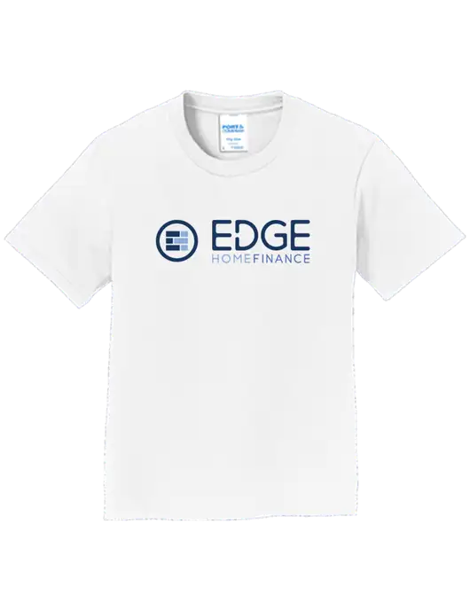 Youth Ring Spun White 4.5 oz T-Shirt w/Edge Home Finance Logo