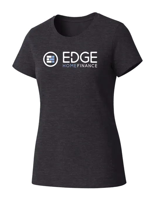 Womens Seriously Soft Heathered Charcoal T-Shirt w/Edge Home Finance Logo