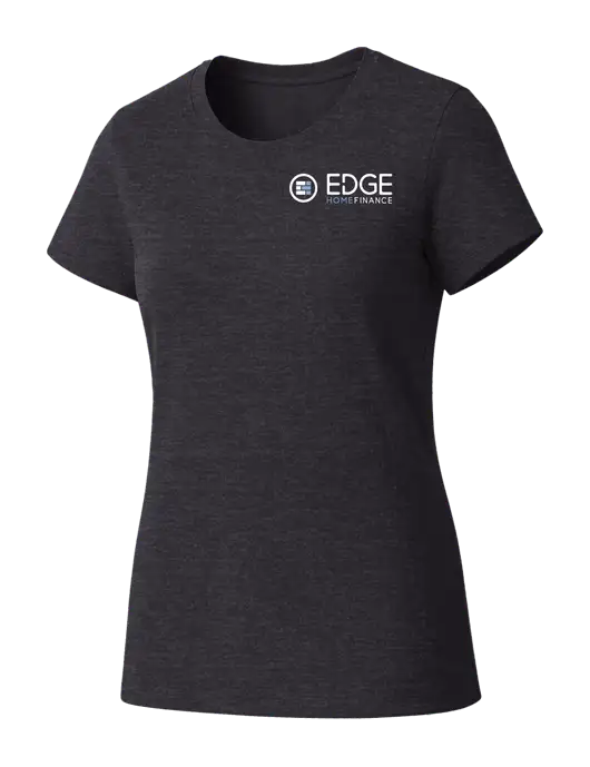 Womens Seriously Soft Heathered Charcoal T-Shirt w/Edge Home Finance Logo