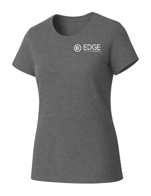 Womens Seriously Soft Grey Frost T-Shirt w/Edge Home Finance Logo