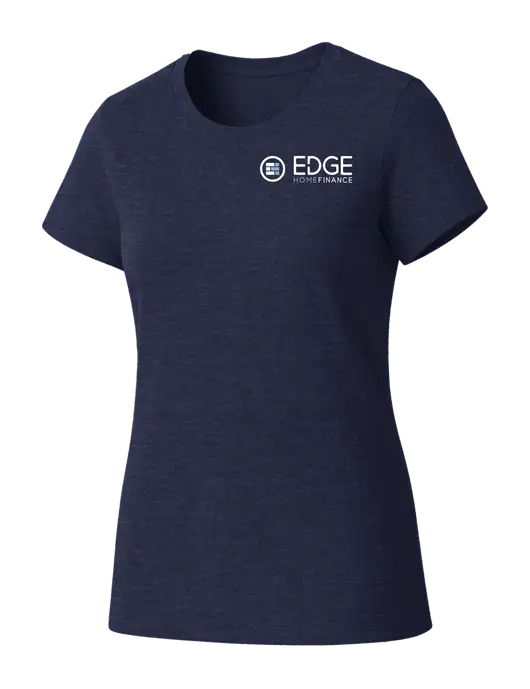 Womens Seriously Soft Heathered Navy T-Shirt w/Edge Home Finance Logo