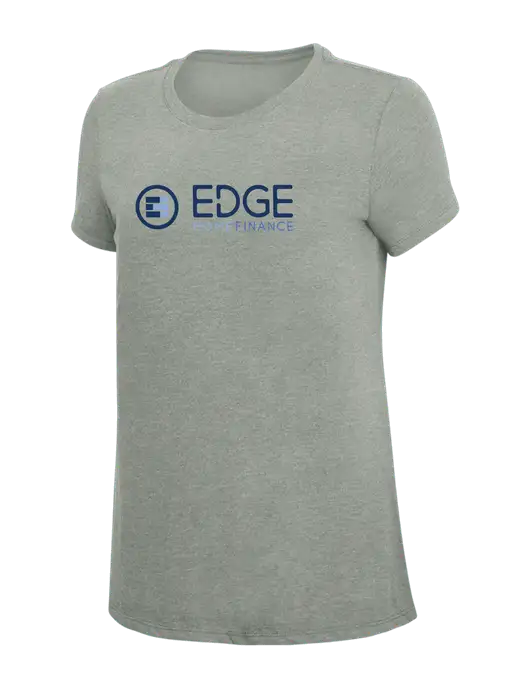 Womens Simply Soft Grey Frost 4.5oz  Poly/Combed Ring Spun Cotton T-Shirt w/Edge Home Finance Logo