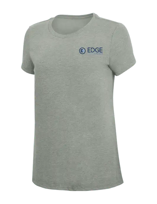 Womens Simply Soft Grey Frost 4.5oz  Poly/Combed Ring Spun Cotton T-Shirt w/Edge Home Finance Logo