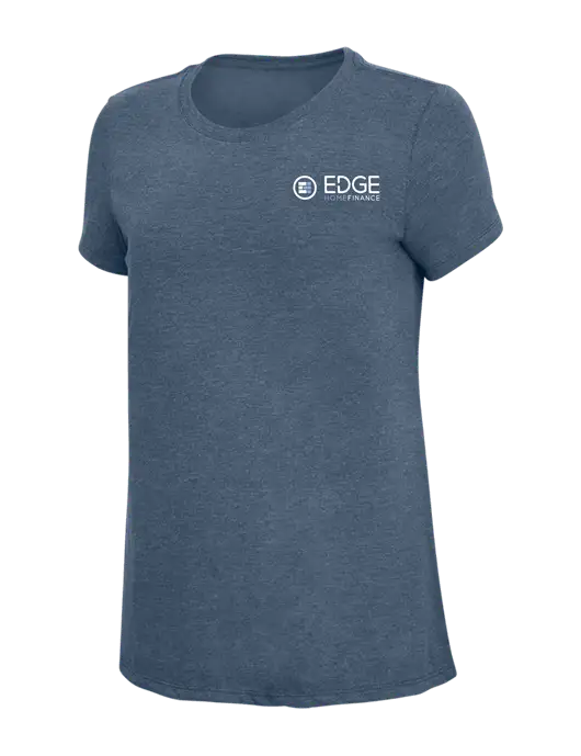 Womens Simply Soft Navy Frost 4.5oz  Poly/Combed Ring Spun Cotton T-Shirt w/Edge Home Finance Logo