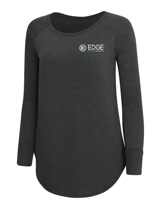 Womens Perfect Wide Collar Tunic Tri-Blend Black Frost 4.5 oz T-Shirt w/Edge Home Finance Logo