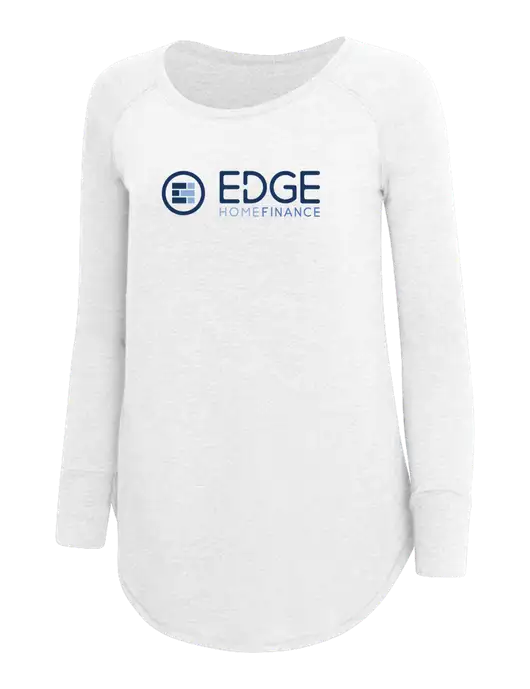Womens Perfect Wide Collar Tunic Tri-Blend White 4.5 oz T-Shirt w/Edge Home Finance Logo