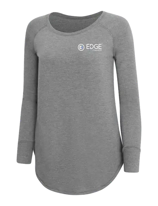Womens Perfect Wide Collar Tunic Tri-Blend Grey Frost 4.5 oz T-Shirt w/Edge Home Finance Logo