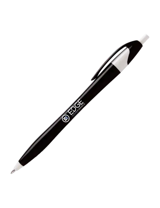 Novella Black/White Executive Pen - Blue Ink w/Edge Home Finance Logo