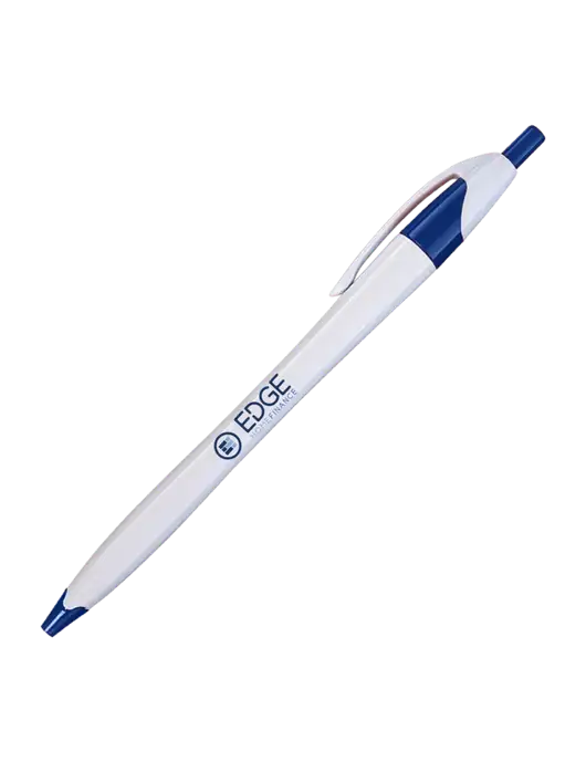 Novella White/Royal Classic Pen - Blue Ink w/Edge Home Finance Logo