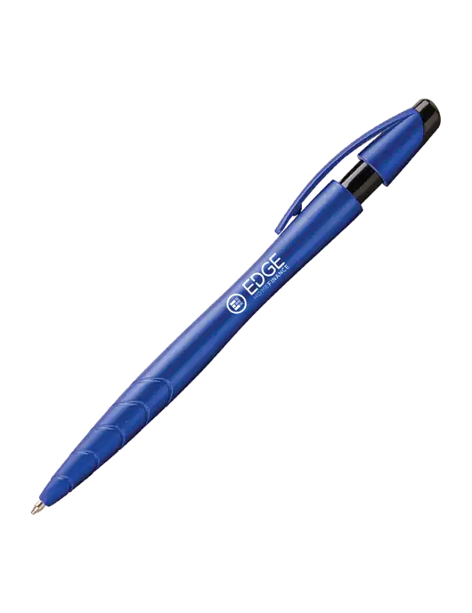 Awali Blue Metallic Pen - Black Ink w/Edge Home Finance Logo