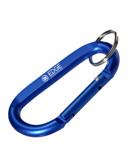 Blue Carabiner & Key Ring w/Edge Home Finance Logo
