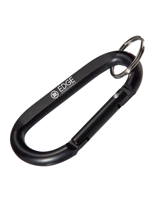 Black Carabiner & Key Ring w/Edge Home Finance Logo