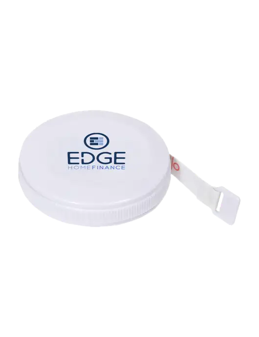 White Round Tape Measure w/Edge Home Finance Logo