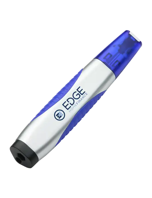 Silver/Blue Level Light Screwdriver Pen w/Edge Home Finance Logo