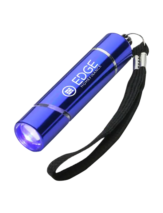 Blue Aluminum Scope LED Flashlight w/Edge Home Finance Logo