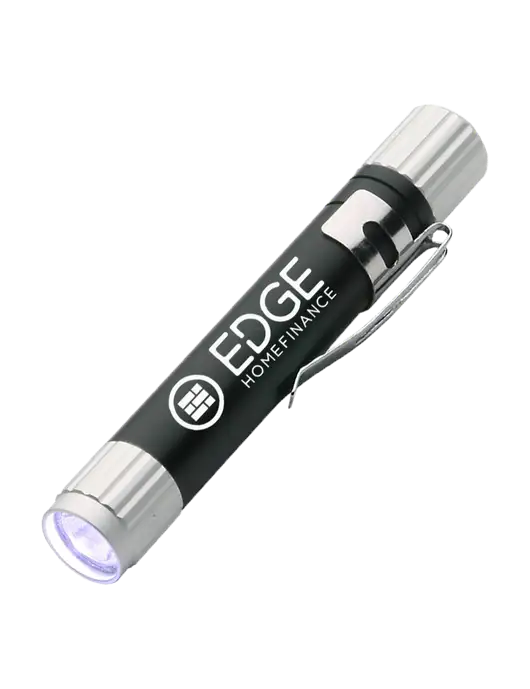 Black Aluminum LED Penlight w/Edge Home Finance Logo