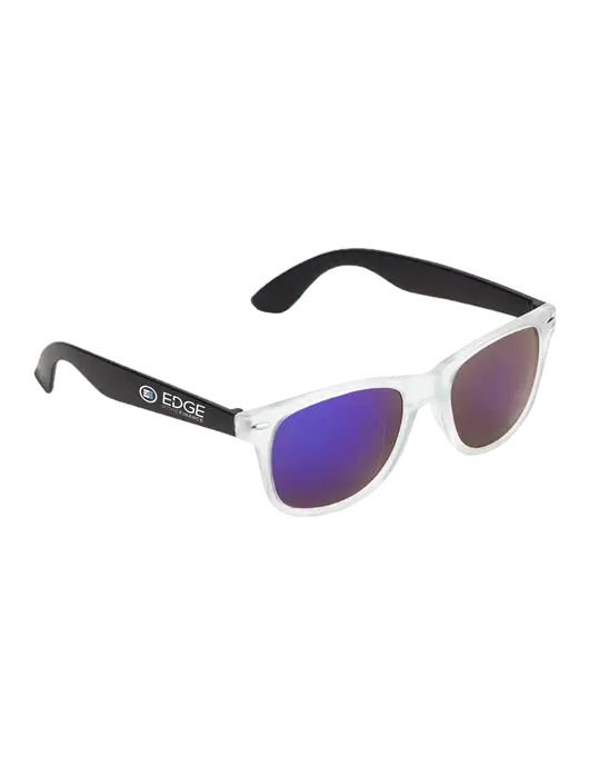 Key West Black Mirrored Sunglasses w/Edge Home Finance Logo