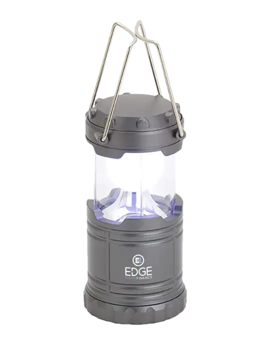 Gunmetal Mini Retro Lantern w/Edge Home Finance Logo