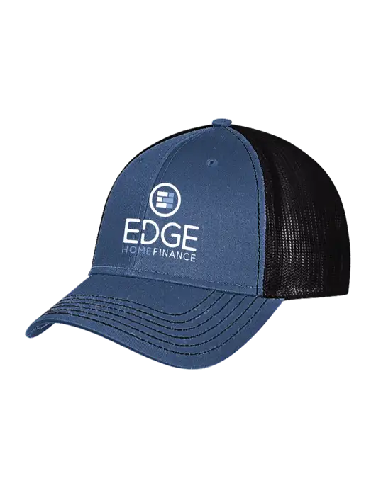 Dark Royal/Black Mesh Trucker Cap Snap Back w/Edge Home Finance Logo