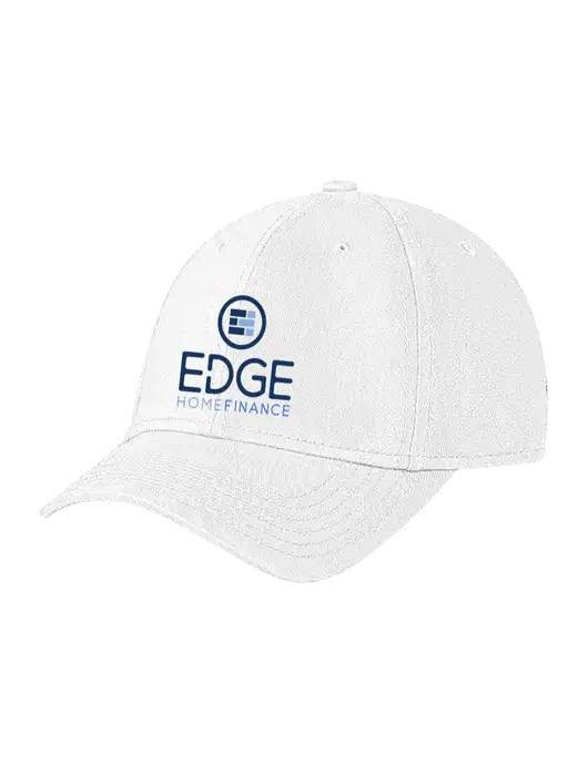 White Structured Soft Snap Closure Hook & Loop Cap w/Edge Home Finance Logo