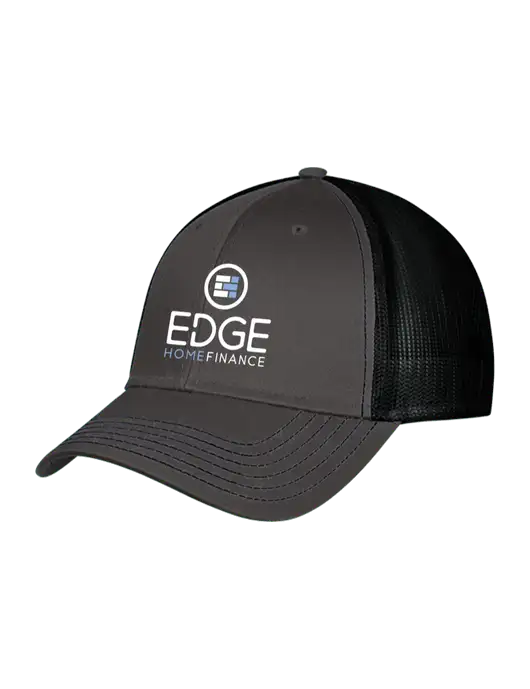 Charcoal & Black Mesh Trucker Cap Snap Back w/Edge Home Finance Logo