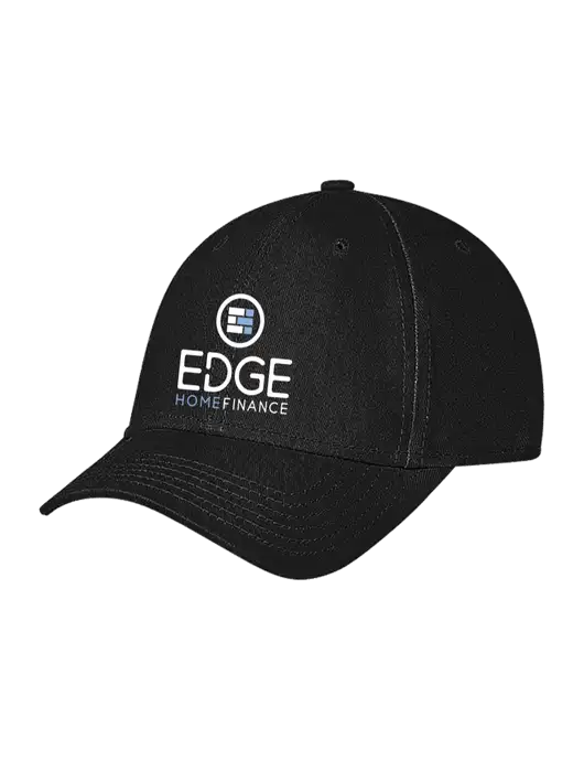 Black Structured Soft Snap Closure Hook & Loop Cap w/Edge Home Finance Logo